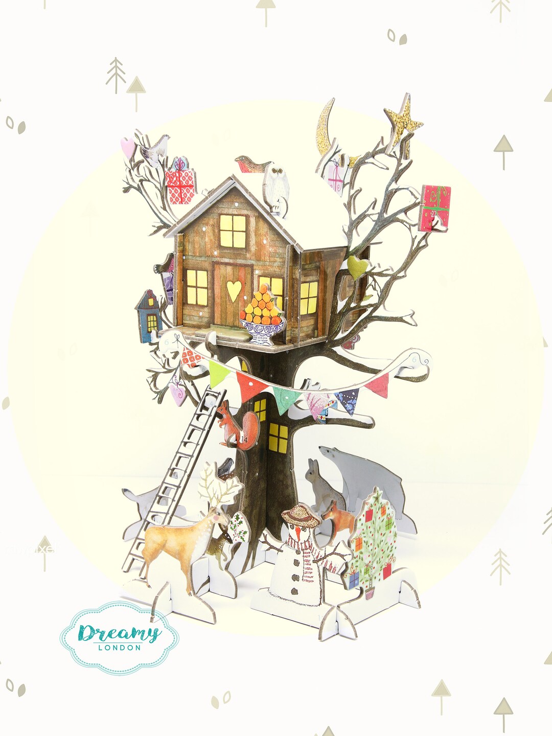 3D Tree House Advent Calendar Christmas Crafts Christmas Etsy