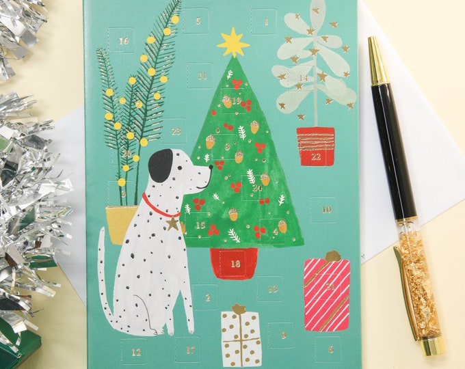 Dalmatian Advent Calendar Card Dog Christmas Advent Calendar Card 2023