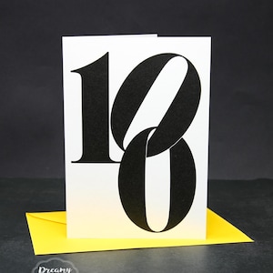 Carte 100e anniversaire polices audacieuses pour lui et elle, grand-père ou grand-mère - carte étape simple pour anniversaire de nounou et grand-père