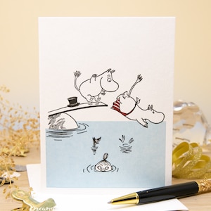Biglietto d'auguri per bambini con Moomin subacqueo – Biglietto di compleanno Moomin – Biglietto di compleanno con poster Moomin per figlio