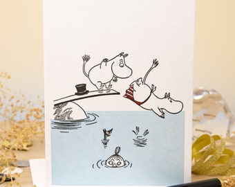Diving Moomin Greetings Card For Kids - Moomin Birthday Card - Moomin Poster Son Birthday Card