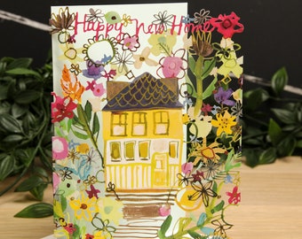 Laser Cut Happy New Home Card Housewarming Gift - Home Sweet Home Greeting Card - Paper Cut Art First Home Gift Made In UK