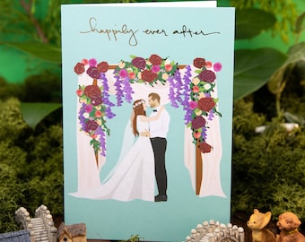 Happily Ever After Wedding Card For Her - Luxury Wedding Card To My Bride - Wedding Day Card Artwork