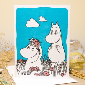 Carte de voeux Moomin et tuba pour toutes les occasions - carte d'anniversaire Moomin - carte de Saint Valentin poster Moomin