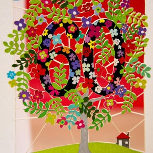 Paper Cut Art Gold 60 Birthday Card - 60 Year Old Jigsaw 60th Cards - Laser cut Tree of Life 60th Birthday Card - Made in UK image 4