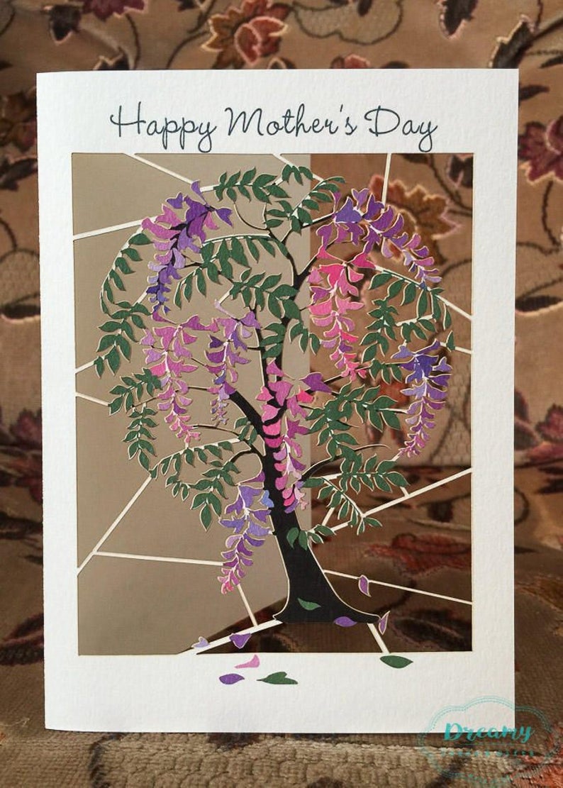 Happy Mother/'s Day cut-out card