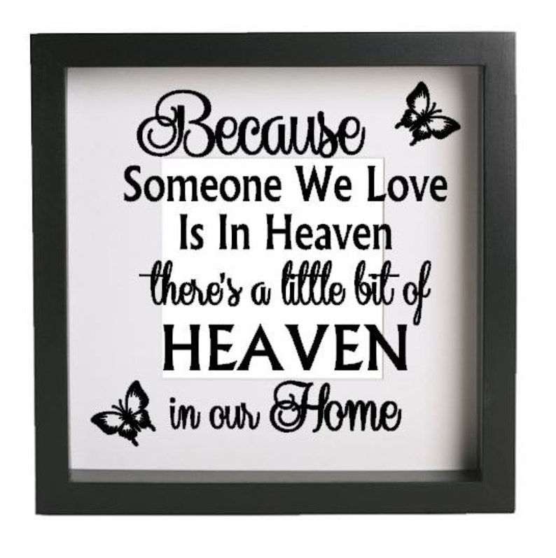 BECAUSE MUM IS IN HEAVEN Inspirational Vinyl Decal Sticker Ribba frame DIY