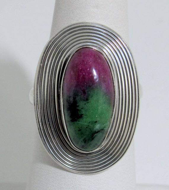 Bezel Set Oval Ruby with Zoisite Ring Jewelry Ste… - image 2