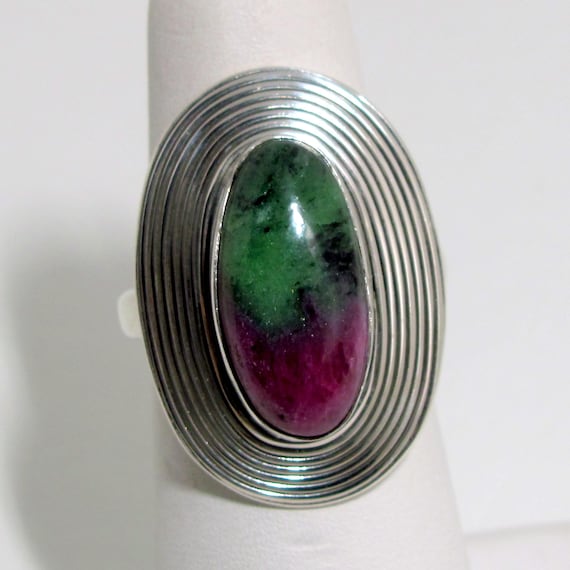 Bezel Set Oval Ruby with Zoisite Ring Jewelry Ste… - image 5