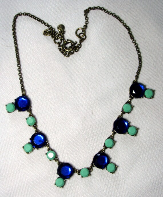 J CREW Statement Necklace Blue 