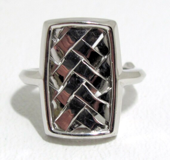 Designer ELLE Long Woven Sterling Silver 925 Ring… - image 4