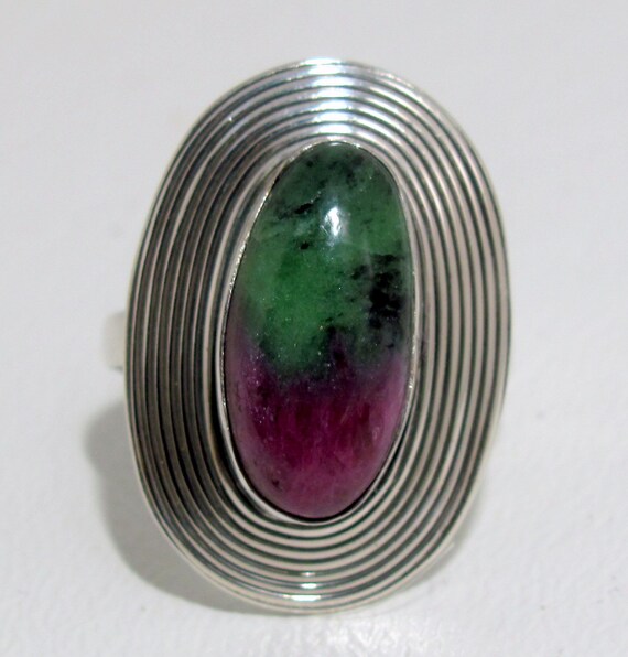 Bezel Set Oval Ruby with Zoisite Ring Jewelry Ste… - image 4