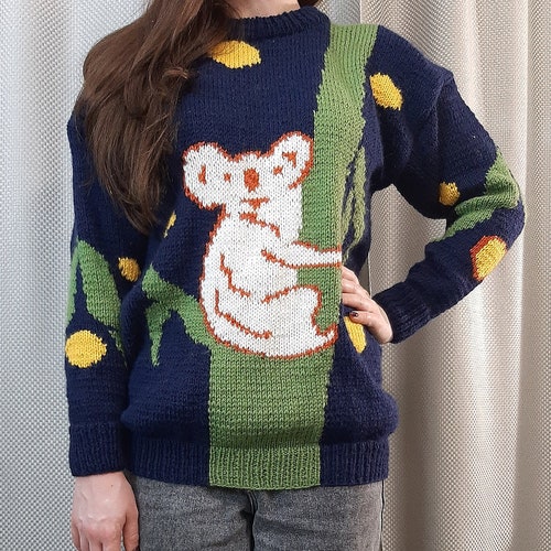 Princess Diana Koala Sweater Replica Handmade Hand/knit Wool Etsy