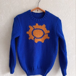 Hand Knit Video Game Sweater: Wool Blend Unisex Design