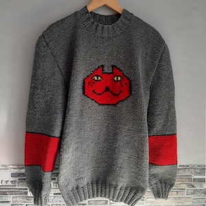 Hand Knit Wool Blend Sweater: Video Game Inspired Unisex Jumper