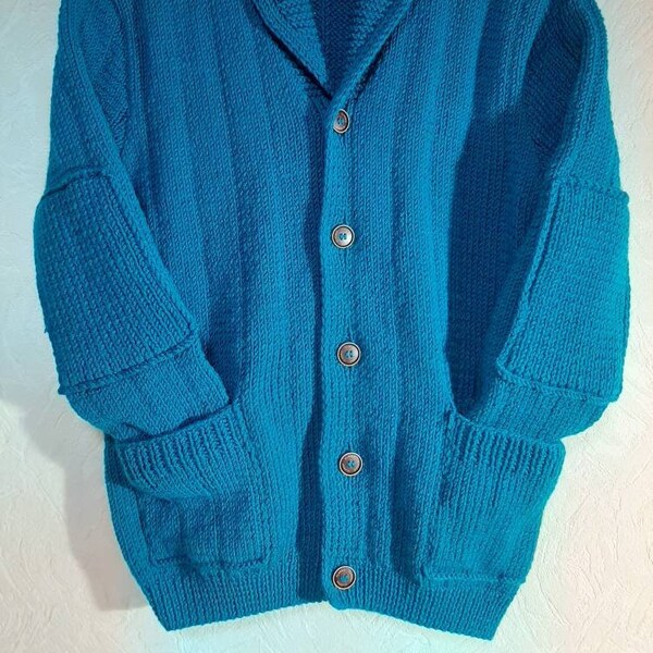 Mens Cardigan Sweater With Elbow Patches Etsy