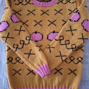 Hand-Knit Bojack Horseman Inspired Apple Sweater: Mustard Wool Blend image 11