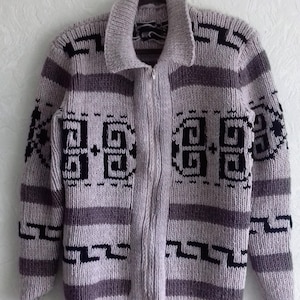 Hand Knit Warm Wool Blend Men&#39;s Sweater/Cardigan With Zipper/ Big Lebowski Inspired, The Dude Sweater Custom Order. Sweaters for Men