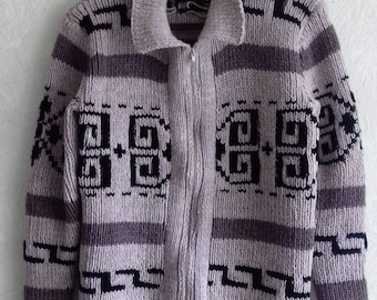 Hand Knit Wool Blend Men's Cardigan: Big Lebowski Inspired Sweater