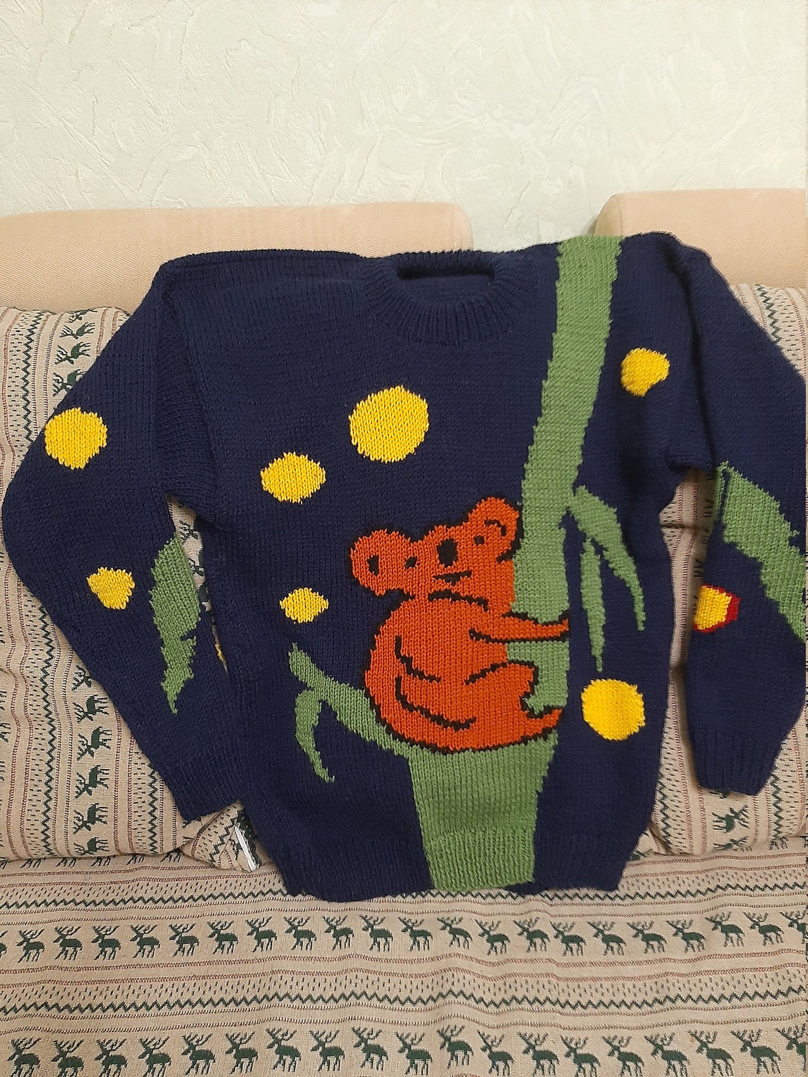 Princess Diana Koala Sweater Replica Handmade Hand/knit Wool Etsy Canada