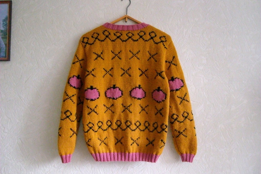 Hand Knit animated Film Bojack Horseman Inspired Apple Sweater Warm Mustard Wool Blend Men s Sweater custom Order. Etsy