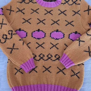 Hand-Knit Bojack Horseman Inspired Apple Sweater: Mustard Wool Blend image 10
