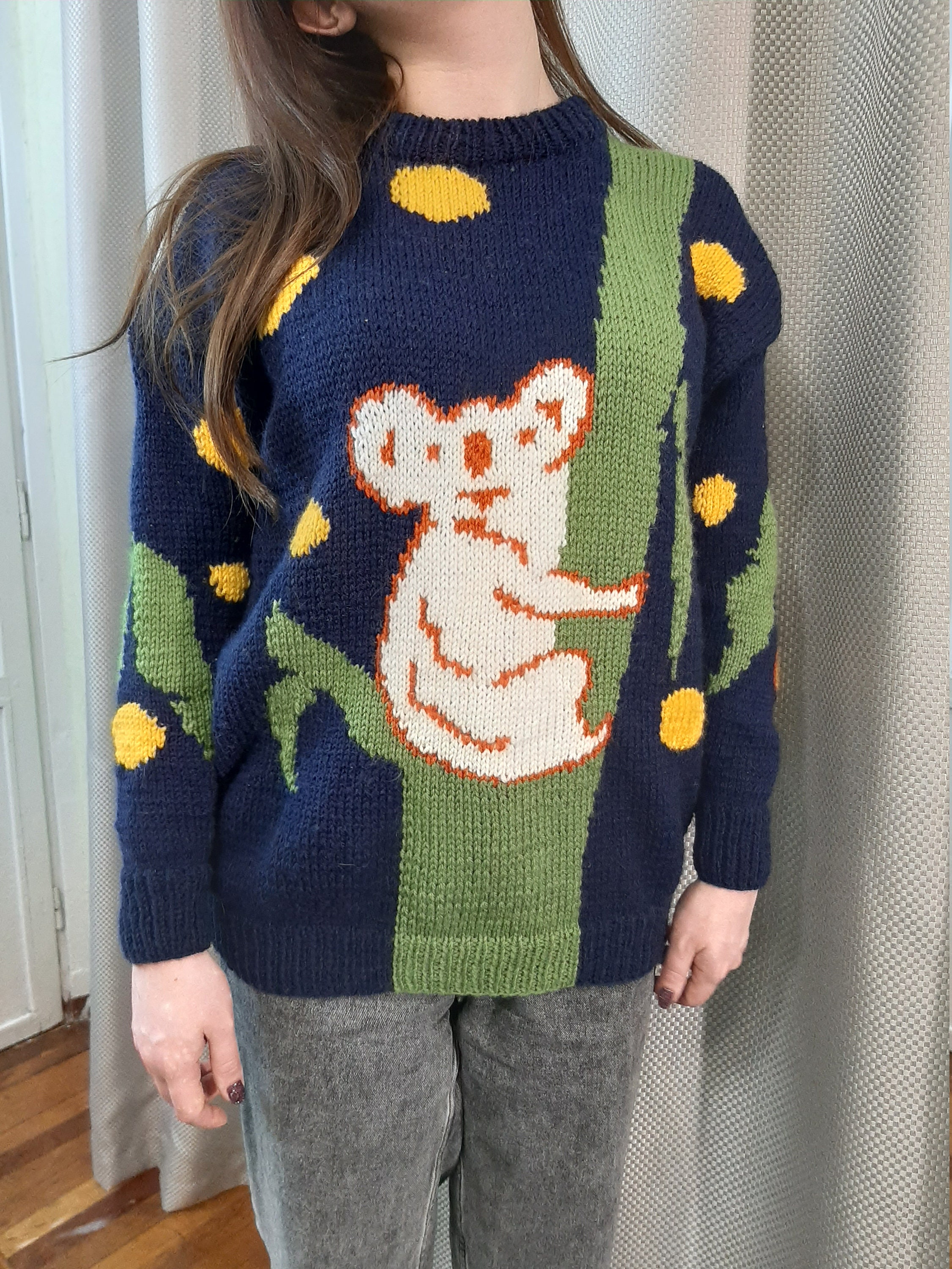 Princess Diana White Koala Sweater Replica Handmade Hand/Knit Etsy