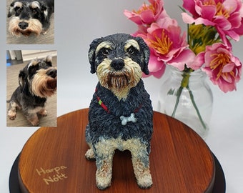 Custom Dog Sculpture Memorial, Dog Portrait, Personalized Dog Figurine