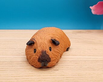 Californian Guinea Pig Figurine, Mini Guinea Pig Ornament, Gift for Guinea Pig Lovers