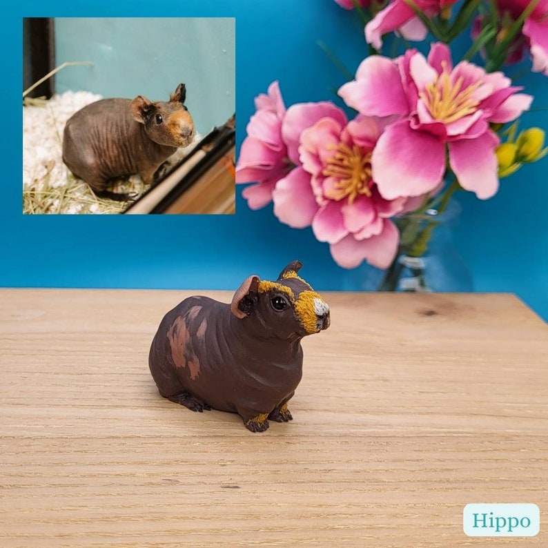 Personalised Mini Guinea Pig Figurine, Pet Memorial Gift, Personalised Pet Portrait, Miniature Ornament image 7