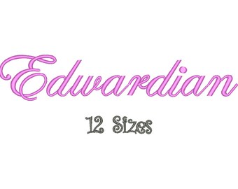 SALE** Edwardian Embroidery Font 12 Sizes Machine BX Embroidery Fonts Alphabets Embroidery Designs PES - Instant Download