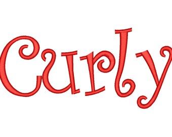 SALE** Curly Embroidery Font 4 Sizes Machine BX Embroidery Fonts Alphabets Embroidery Designs PES - Instant Download