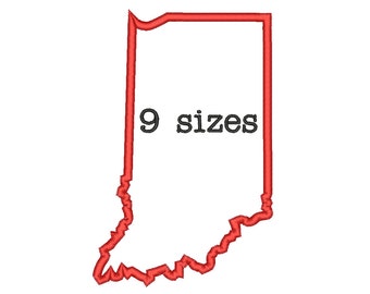 Sprzedam * * 9 rozmiarów Indiana State aplikacja hafty Machine hafty wzory hafty USA Państwa zarys projektu-Instant Download