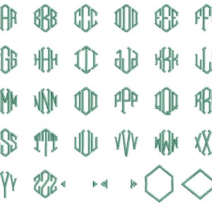 SALE** Point Diamond Monogram Embroidery Font 11 Sizes Machine BX ...