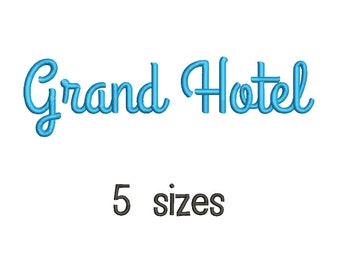 SALE** Grand Hotel Embroidery Font 5 Sizes Machine BX Embroidery Fonts Alphabets Embroidery Designs PES - Instant Download