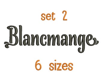 SALE** Set 2 Blancmange Embroidery Font 6 Sizes Machine BX Embroidery Fonts Alphabets Embroidery Designs PES - Instant Download