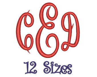 WYPRZEDAŻ** Czcionka do haftu Empire Monogram 12 rozmiarów Czcionki do haftu maszynowego BX Czcionki do haftu monogramowego Czcionki do haftu monogramowego 3-literowe monogramy - natychmiastowe pobranie