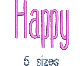 SALE** Happy Embroidery Font 5 Sizes Machine BX Embroidery Fonts Alphabets Embroidery Designs PES - Instant Download