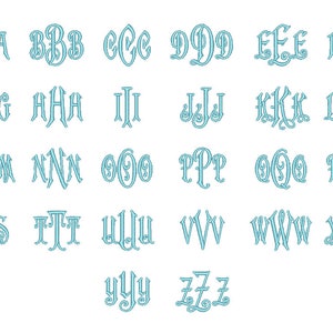 SALE Carson Monogram Embroidery Font 4 Sizes Machine BX Embroidery Fonts Embroidery Monogram Fonts 3 Letter Monogram Instant Download image 2