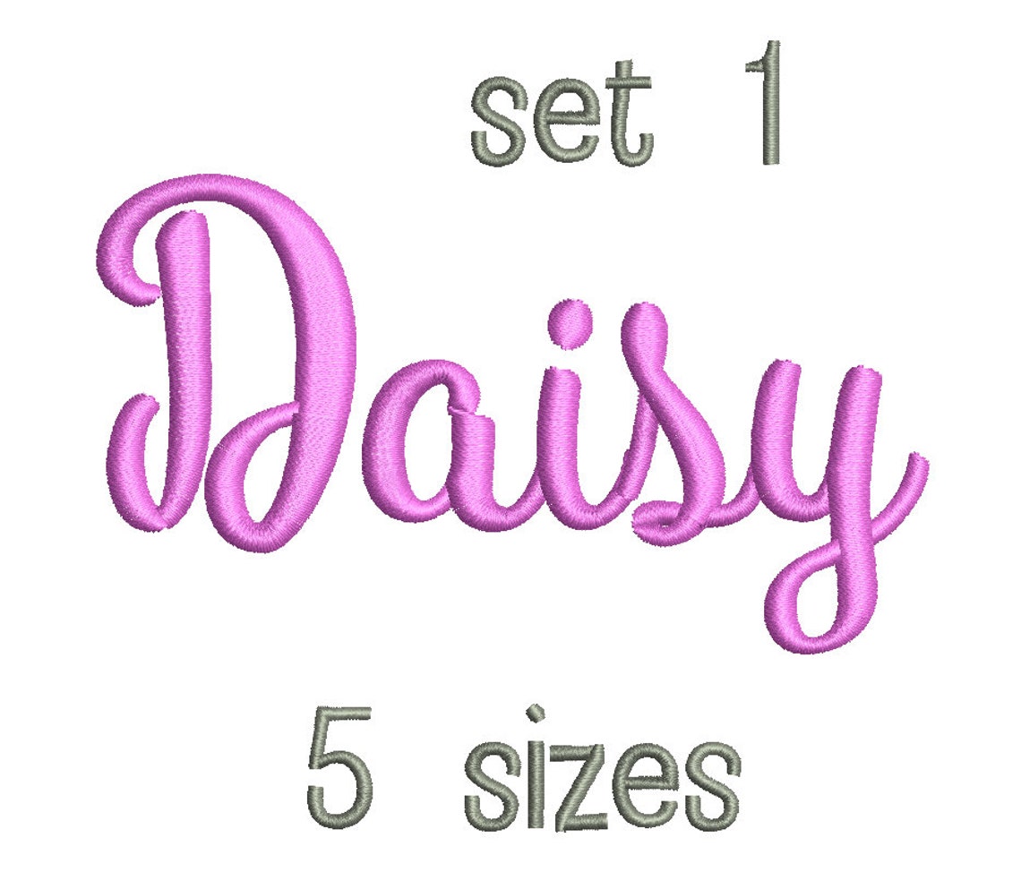 SALE Set 1 Daisy Embroidery Font 5 Sizes Machine BX Etsy