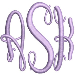 May include: A monogram with the letters "ASK" in a cursive script style. The letters are a light purple color.