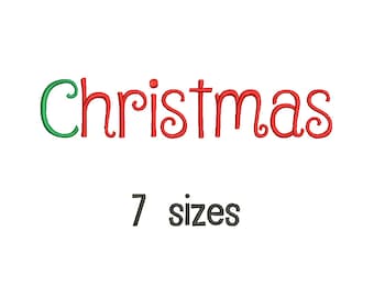 SALE** Christmas Embroidery Font 7 Sizes Machine BX Embroidery Fonts Alphabets Embroidery Designs PES - Instant Download