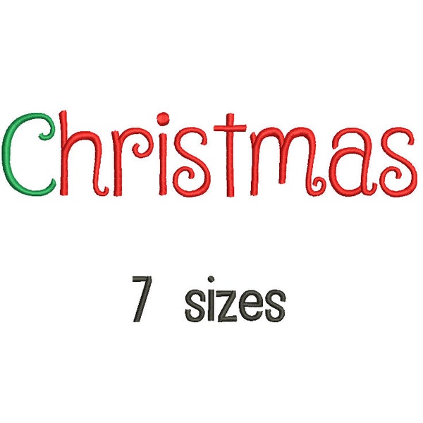 SALE** Christmas Embroidery Font 7 Sizes Machine BX Embroidery Fonts Alphabets Embroidery Designs PES - Instant Download