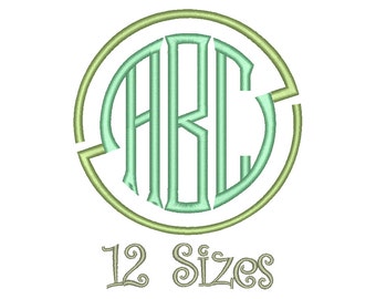 SALE** Seal Circle Monogram Embroidery Font 12 Sizes Machine BX Embroidery Fonts Embroidery Monogram Fonts 3 Letter Monogram
