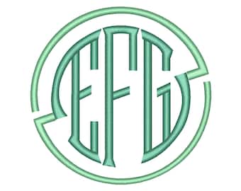 SALE** Seal Circle Monogram Embroidery Font 4 Sizes Machine BX Embroidery Fonts Embroidery Monogram Fonts 3 Letter Monogram