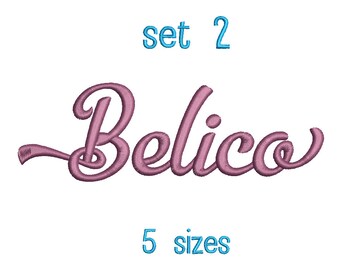 SALE** Set 2 Bellico Embroidery Font 5 Sizes Machine BX Embroidery Fonts Alphabets Embroidery Designs PES - Instant Download