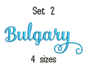 SALE** Set 2 Bulgary Embroidery Font 4 Sizes Machine BX Embroidery Fonts Alphabets Embroidery Designs PES - Instant Download