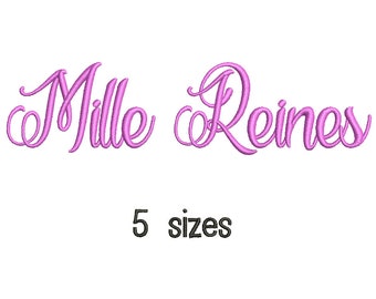 SALE** Mille Reines Embroidery Font 5 Sizes Machine BX Embroidery Fonts Alphabets Embroidery Designs PES - Instant Download