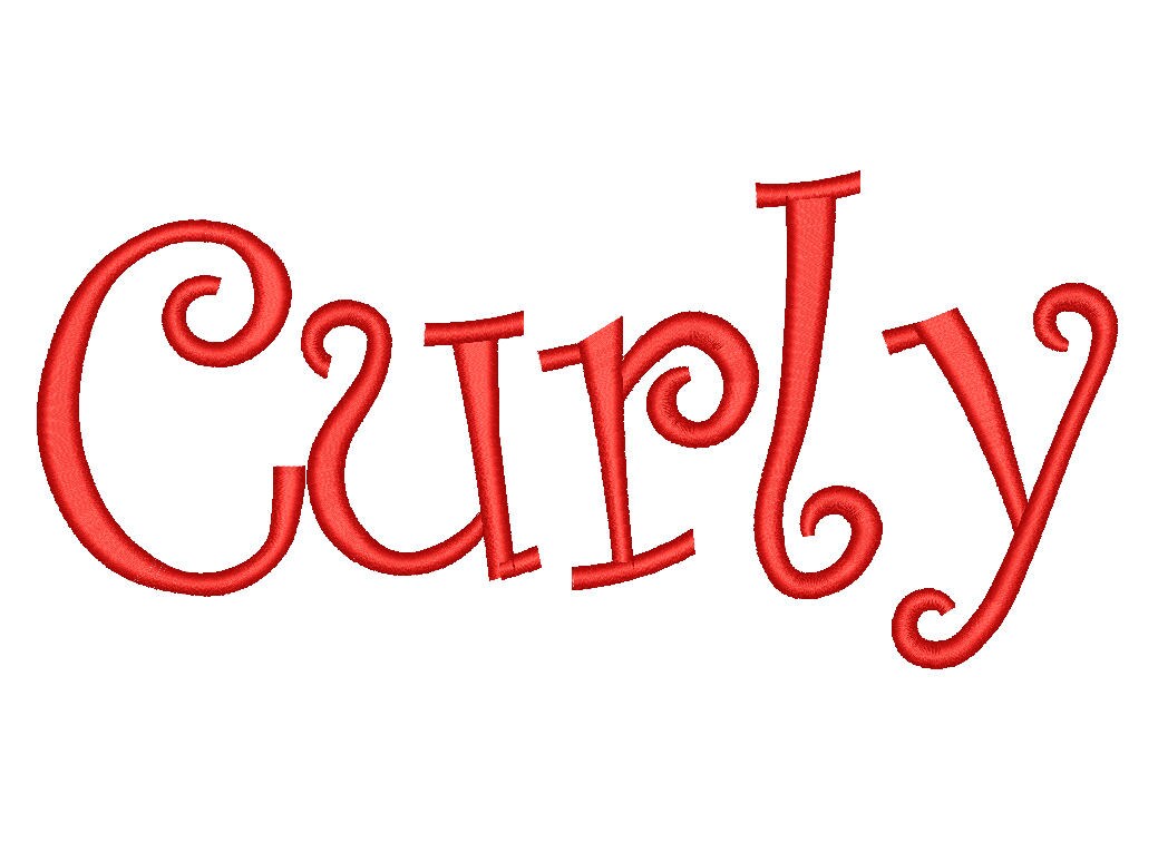 SALE** Curly Embroidery Font 4 Sizes Machine BX Embroidery Fonts Alphabets Embroidery Designs PES - Instant Download