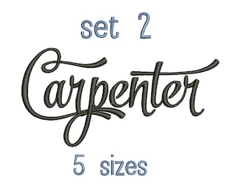 SALE** Set 2 Carpenter Embroidery Font 5 Sizes Machine BX Embroidery Fonts Alphabets Embroidery Designs PES - Instant Download